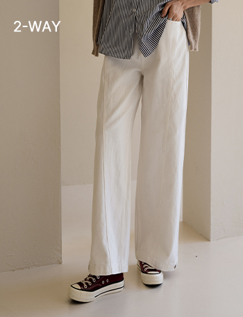 Snap 2Way Incision Wide Pants Korea