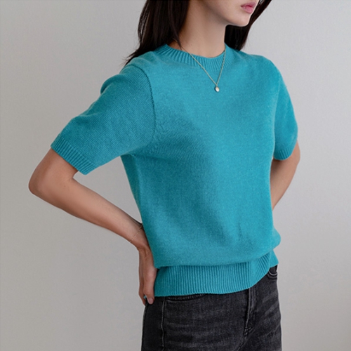 Air Wool Cashmere Short-sleeve Knitwear