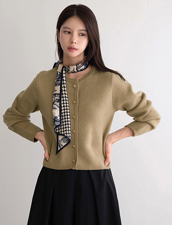 Gold button cardigan Korea