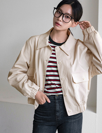 Pocket Button Blouson Jumper Korea