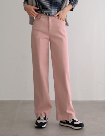 Light straight cotton pants Korea