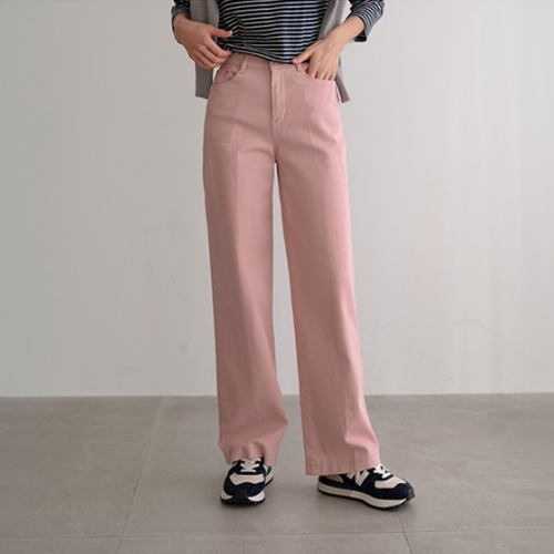 Light straight cotton pants