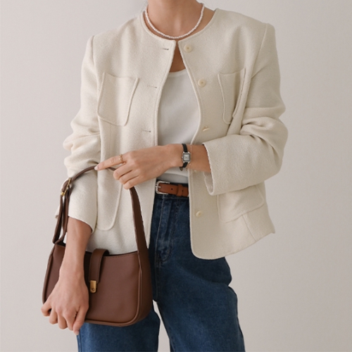 Love front pocket tweed jacket