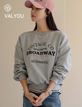 [valyou] Broadway embroidered sweatshirt Korea