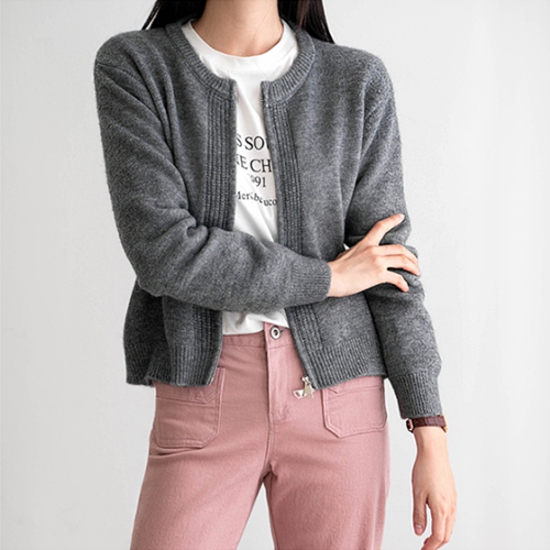 Wool Two-way Zipper Cardigan
