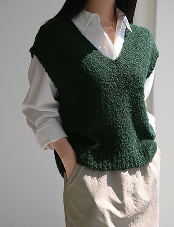 Alpaca V-neck Knitwear Vest Korea