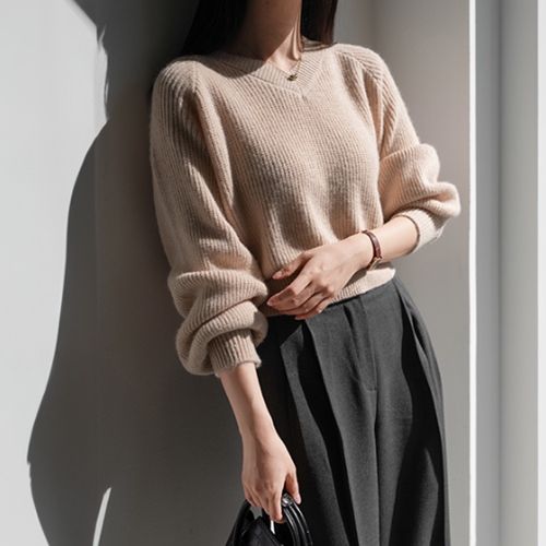 [Special Sale] Dream Corrugated V-neck Knitwear