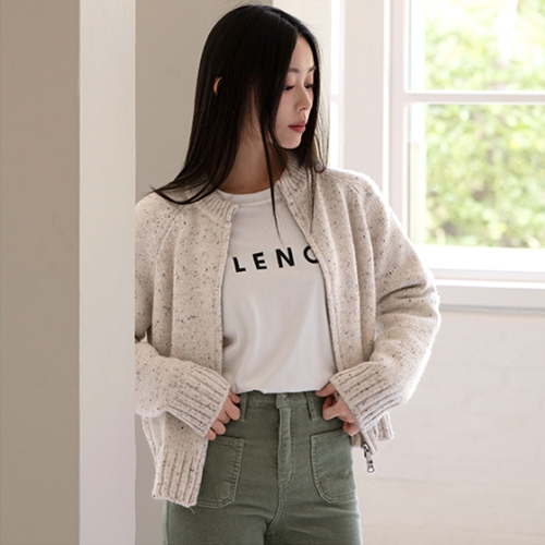 Mix Two-Way Knitwear Zip up