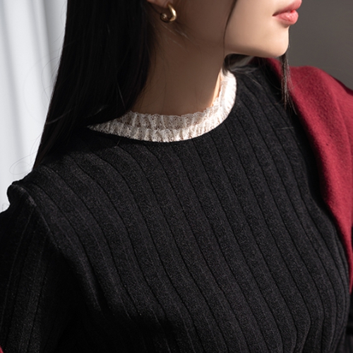 Lace Corrugated T-shirt