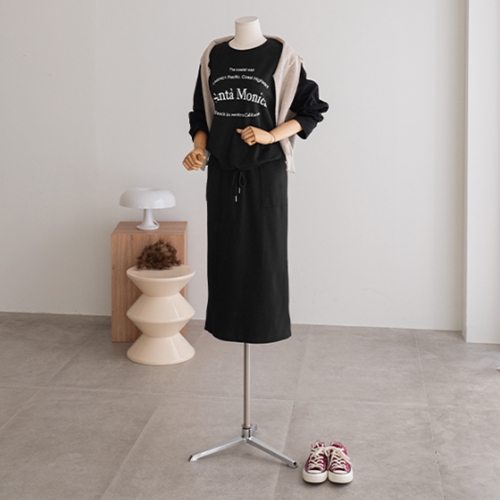 Monica string Long-sleeve Skirt Set