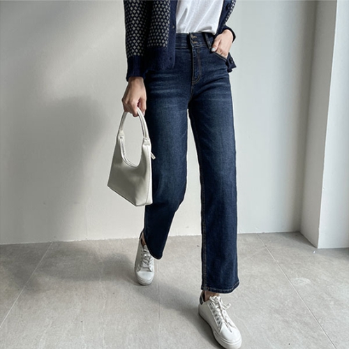 Two button Wide Denim Pants