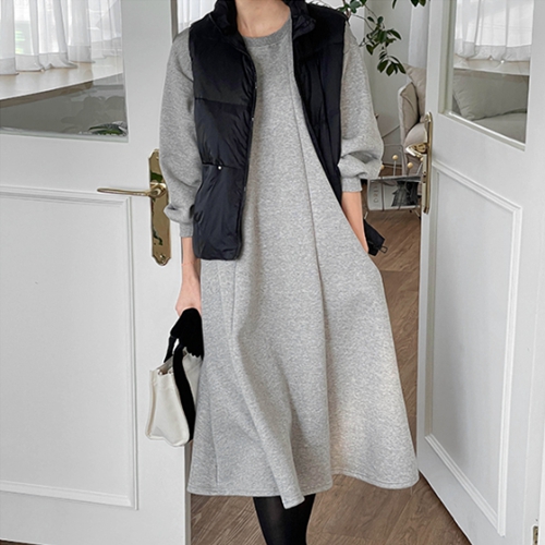 Zeze Fleece-Lined Slit Dress