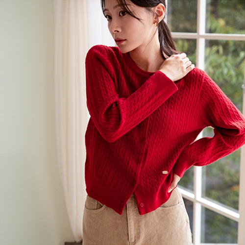 [valyou] Cable Knitwear Twiddle Cardigan