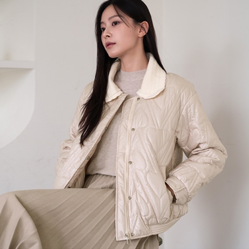 Knit Collar Heart Quilting Padding