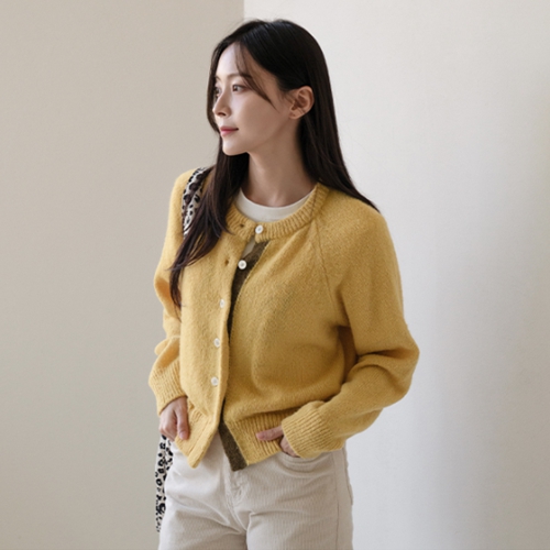 Mohair color matching cardigan