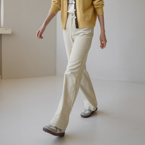 Corduroy Straight Wide Banding Pants