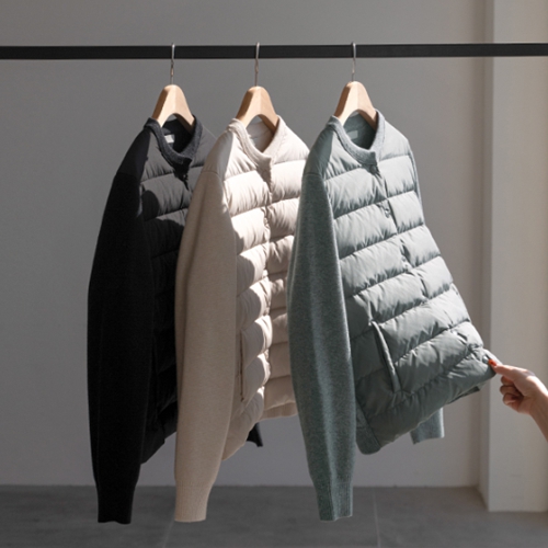 Quilting Knitwear Padding Jumper