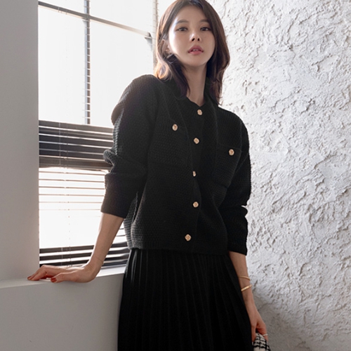 Carrie Gold Button Cardigan