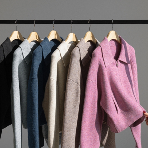 Marianne Wool Cashmere Collar Zip up