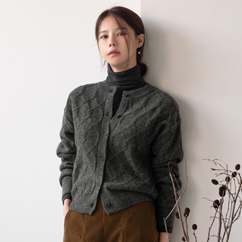 Wool Cashmere Diamond Twiddle Cardigan