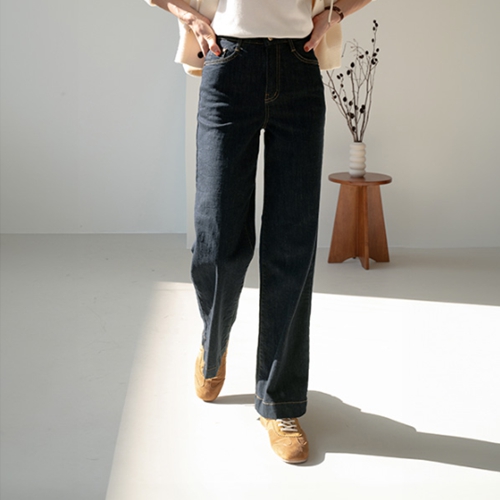 Haute raw denim wide fleece lined Denim Pants