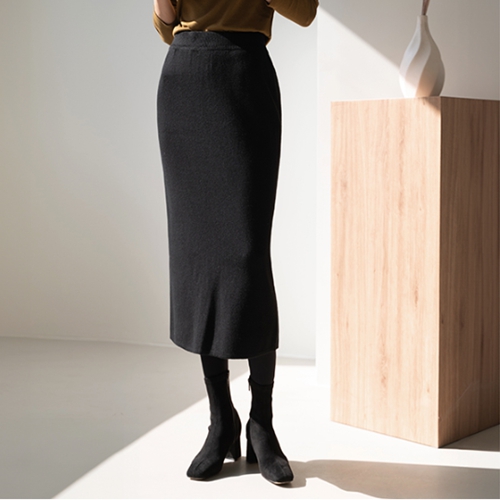 [valyou] Simple back slit Knitwear Skirt