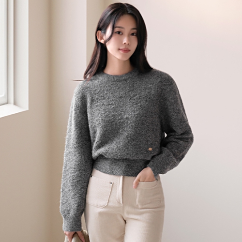 [valyou] Logo key point  Boucle Round Knitwear