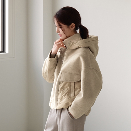 Mix handmade Down Padding jumper