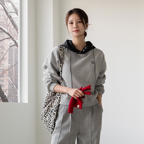 Hood color matching snaps fleece lined Hoodie