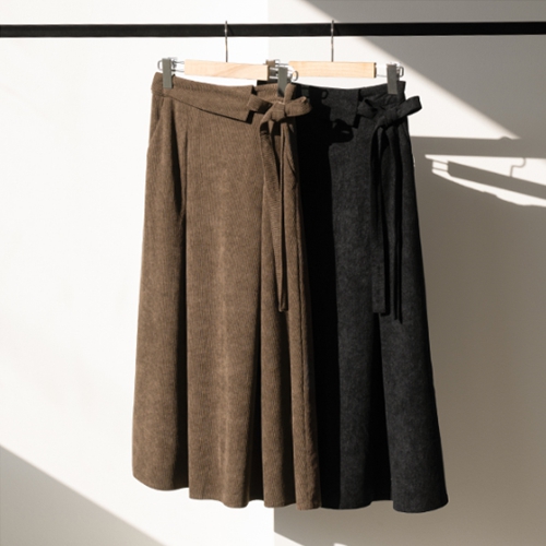 [valyou] Tie back banding Corduroy Skirt