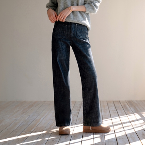 Fleece Lined Non Fade Front Pocket Banding Pants