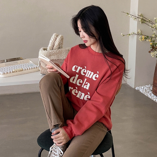 Lettering Sleeve Patch fleece lined sweatshirt