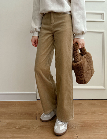 Belly Corduroy wool fleece lined  Pants Korea