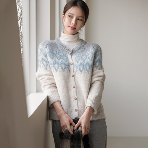 Snow Wool Nordic Cardigan