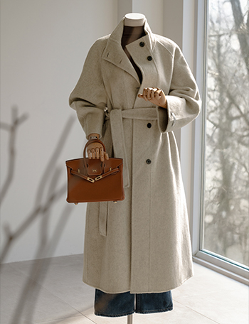 [valyou] 웨이 Wool 핸드메이드 Long Coat Korea