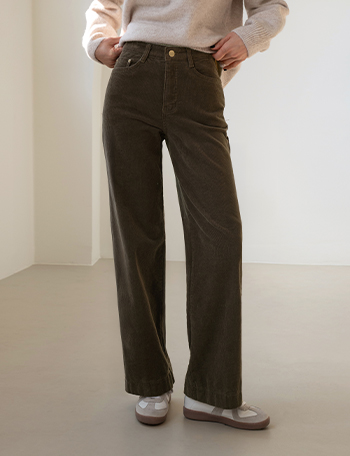Milo Wide Corduroy fleece lined Pants Korea