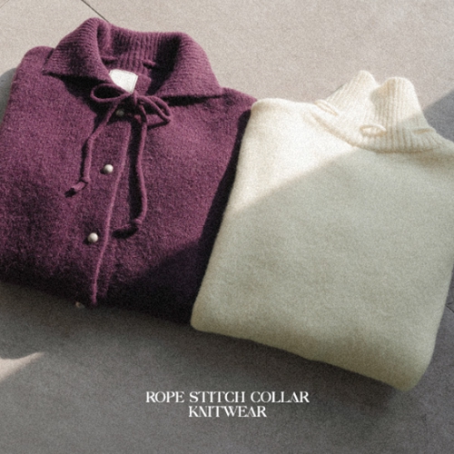 Rope Stitch Collar Knitwear
