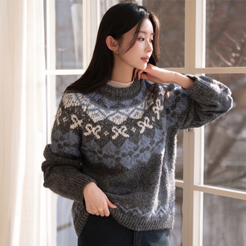 Wool Nordic bowknot Knitwear
