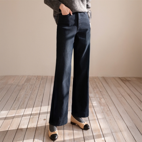 Blue Banding Wide fleece lined Pants