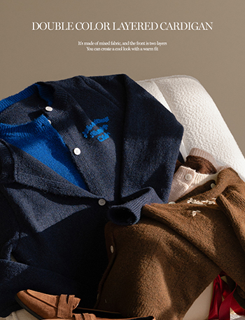 Double Color matching Layered Cardigan Korea