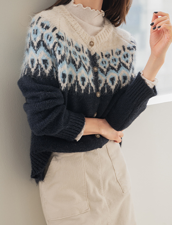 Snow Wool Nordic Cardigan Korea