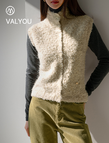 [valyou] Wool Highneck Boucle Vest Korea