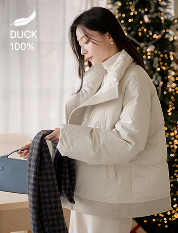 Knitwear color matching Highneck Down Padding Korea