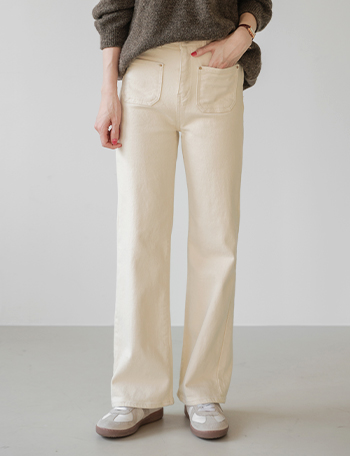 Coty front pocket fleece lined cotton pants Korea