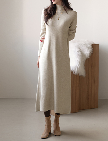 Melrose Half Turtleneck Knitwear Dress Korea