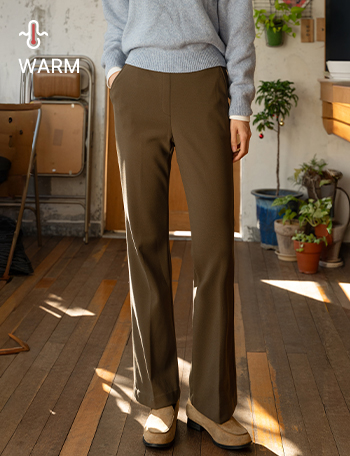 Fake fur Boot cut Banding Slacks Korea