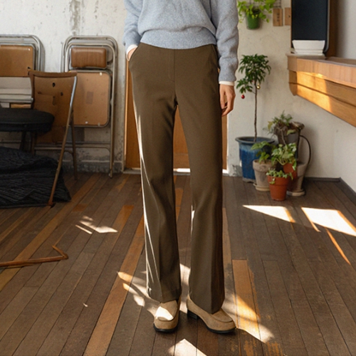 Fake fur Boot cut Banding Slacks