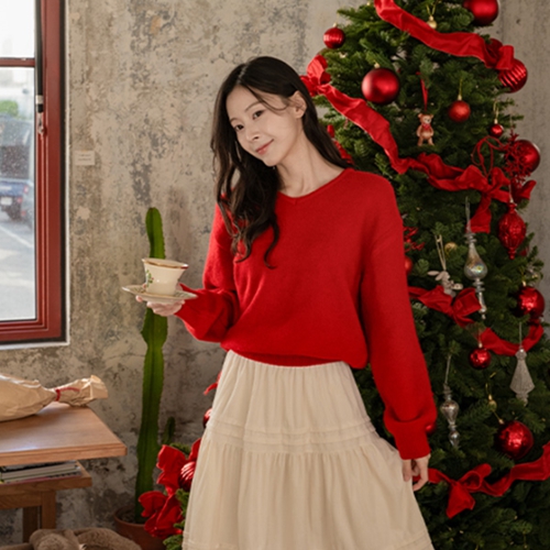 [Special Sale] Milky Wool V-neck Knitwear
