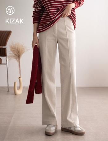 Perfect Corduroy Pants 6ver (fleece lined pintuck semi-wide) Korea