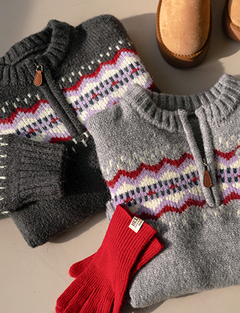 Jagard Nordic Semi-Zipup Knitwear Korea